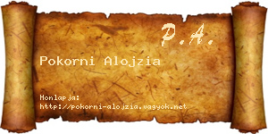 Pokorni Alojzia névjegykártya